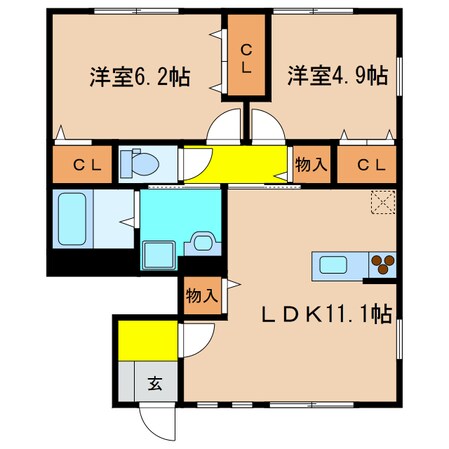 ドリーム藤原台Ａ棟の物件間取画像